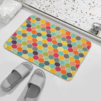 Colorful Retro Hexagon  Rapid-Drying Bath Mat