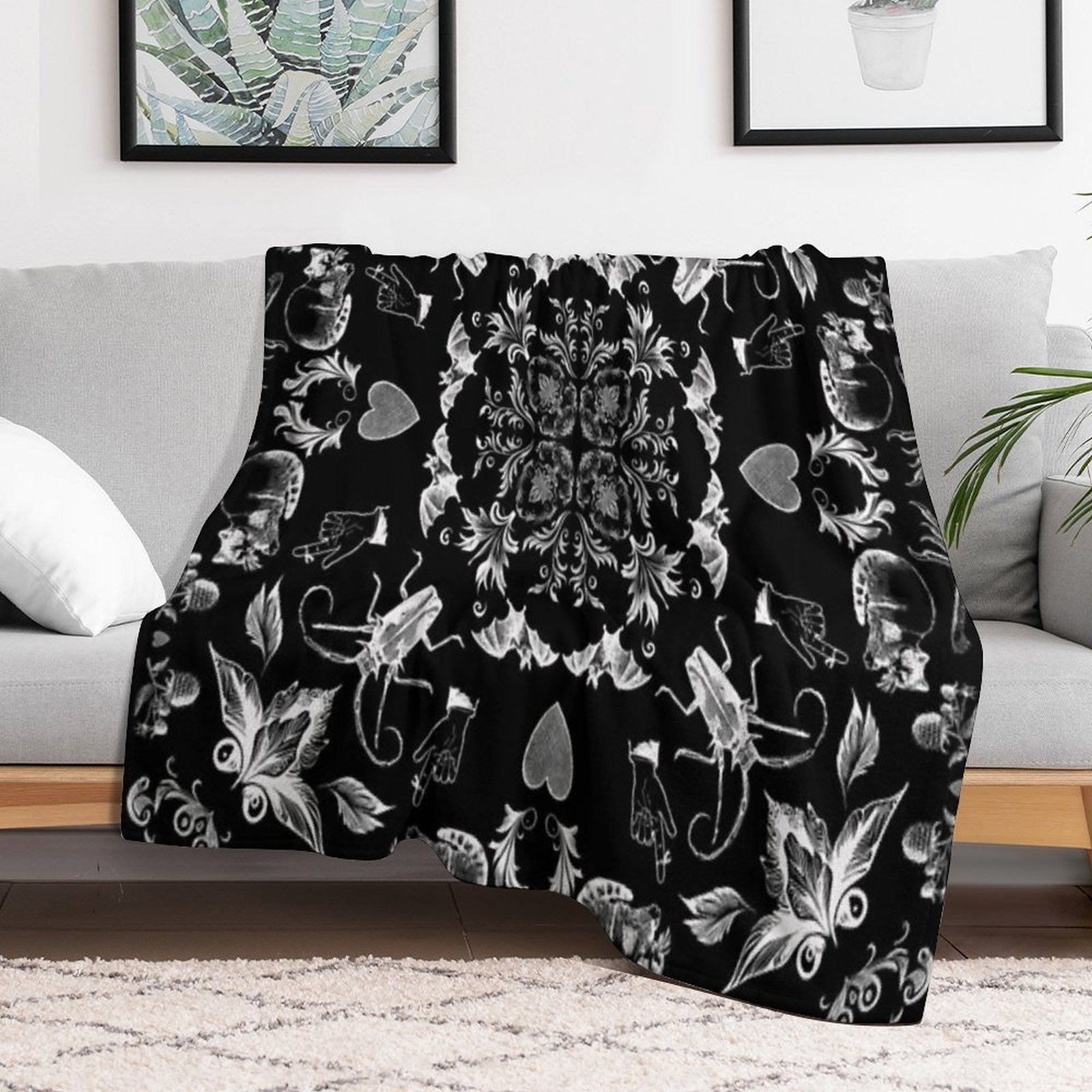 Cute Lil Bandana - Dark Version Plush Throw Blanket