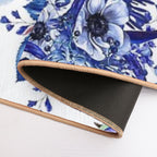 Blue Floral Design  Pet-Safe Bath Mat
