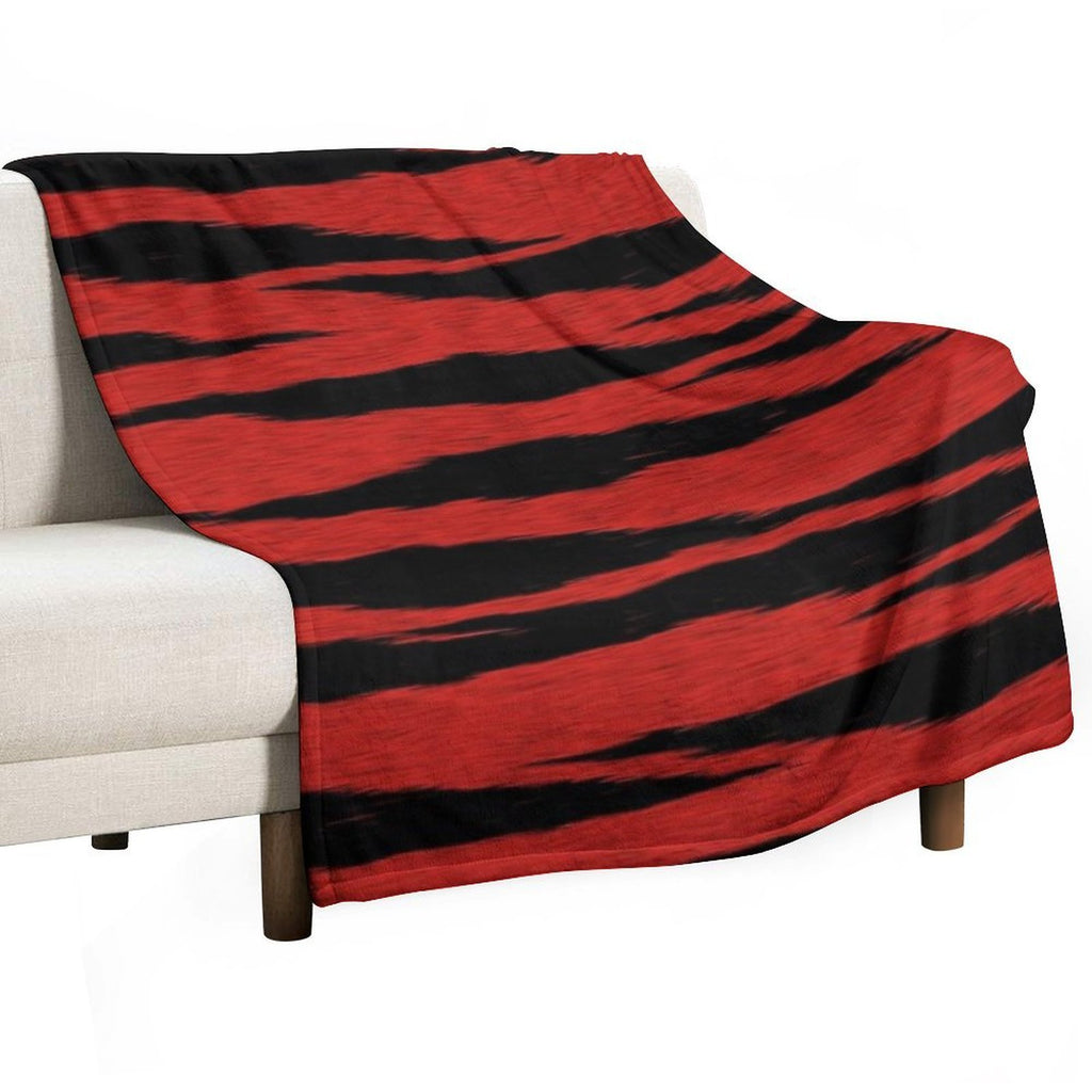 Crimson Tiger Skin All-season Throw Blanket