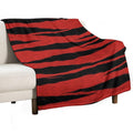 Crimson Tiger Skin All-season Throw Blanket