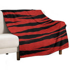 Crimson Tiger Skin All-season Throw Blanket
