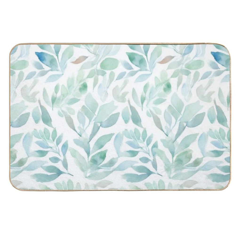 Watercolour Leaves 04  Pet-Safe Bath Mat