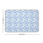 Floral Blue, Poetic Escape  Easy Maintenance Bath Mat
