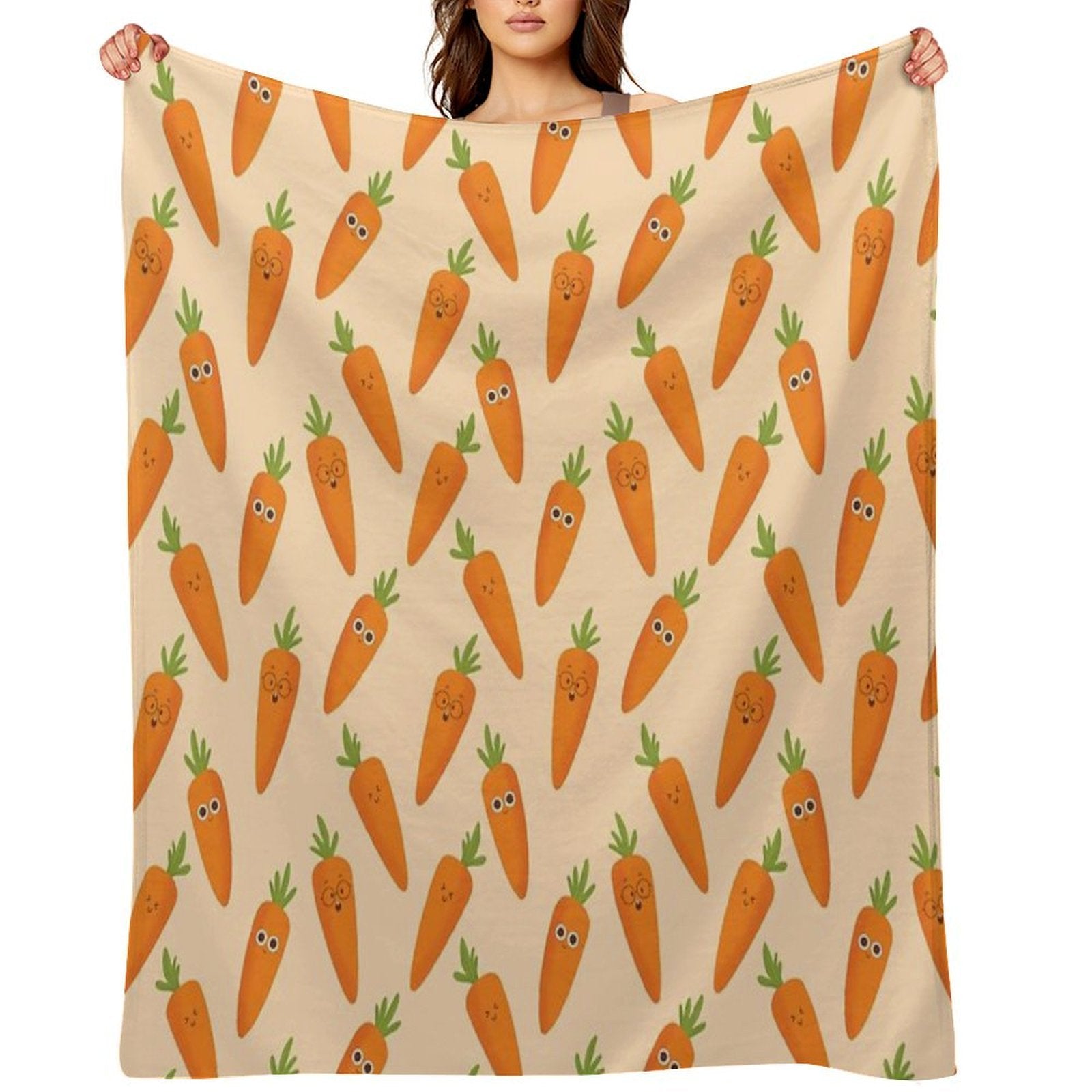 Happy Carrots Travel-friendly Throw Blanket