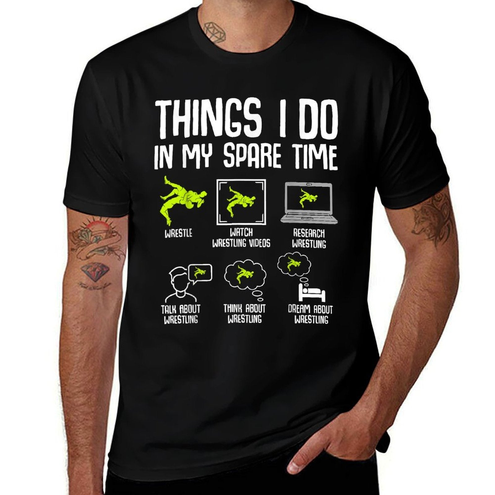 Wrestling Things I Do In My Spare Time Wrestler Boys Kids  Breathable T-Shirt