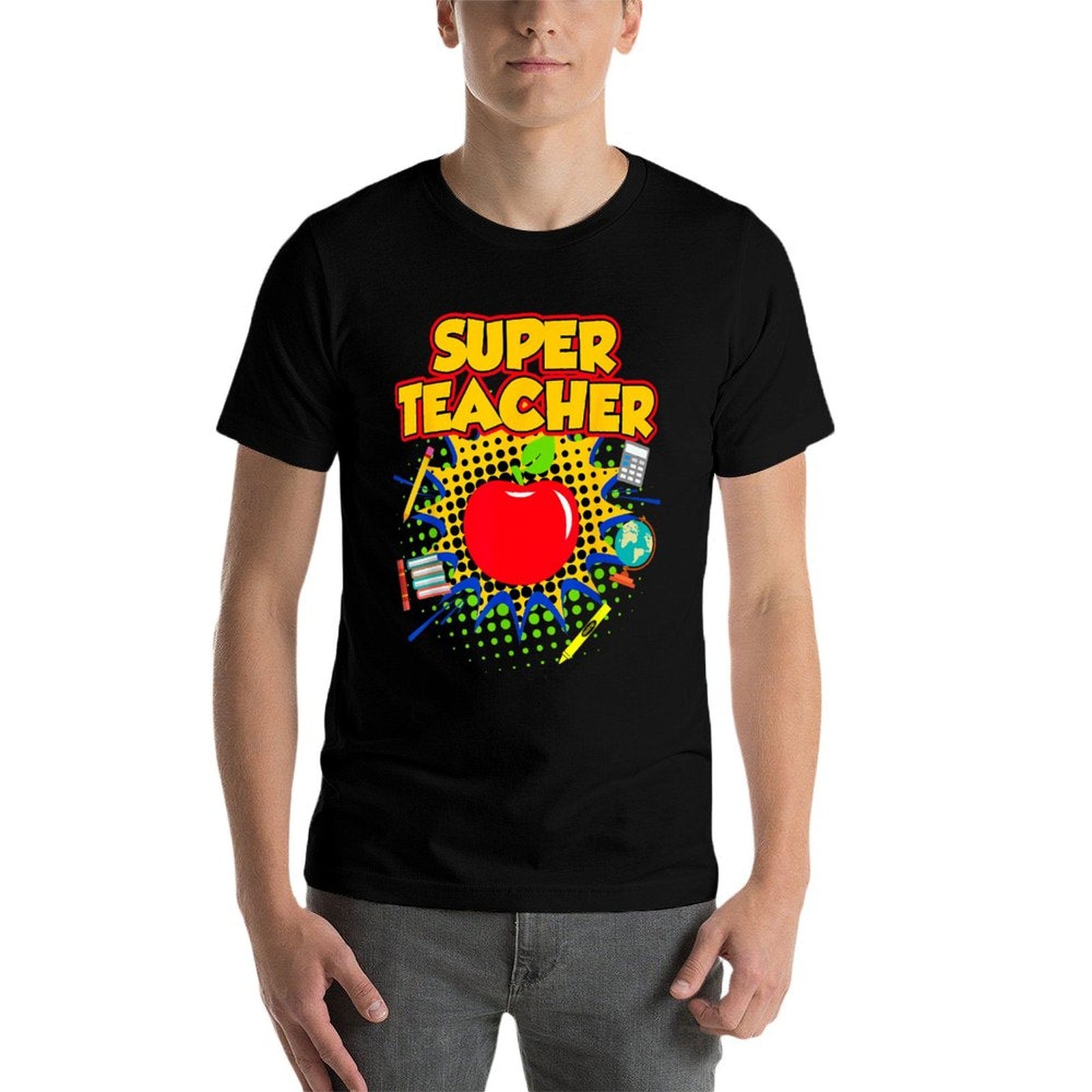 Superhero Teacher T-shirt - Teaching Teacher Gift Men Women Girls Kids  Polyester Blend T-Shirt