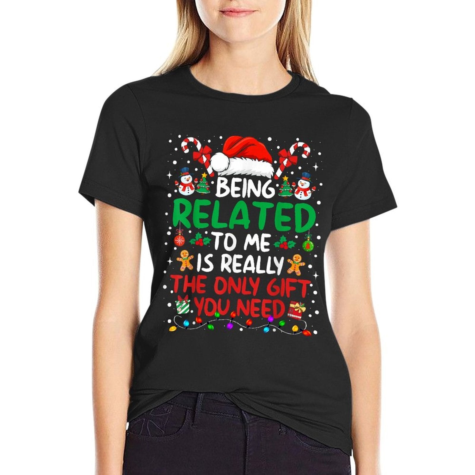 Being Related to Me Funny Christmas Family Xmas Pajamas  Breathable T-Shirt