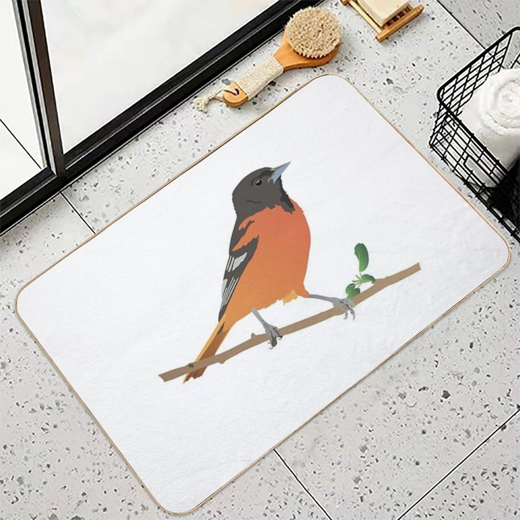 Baltimore Oriole Bird  Easy Maintenance Bath Mat