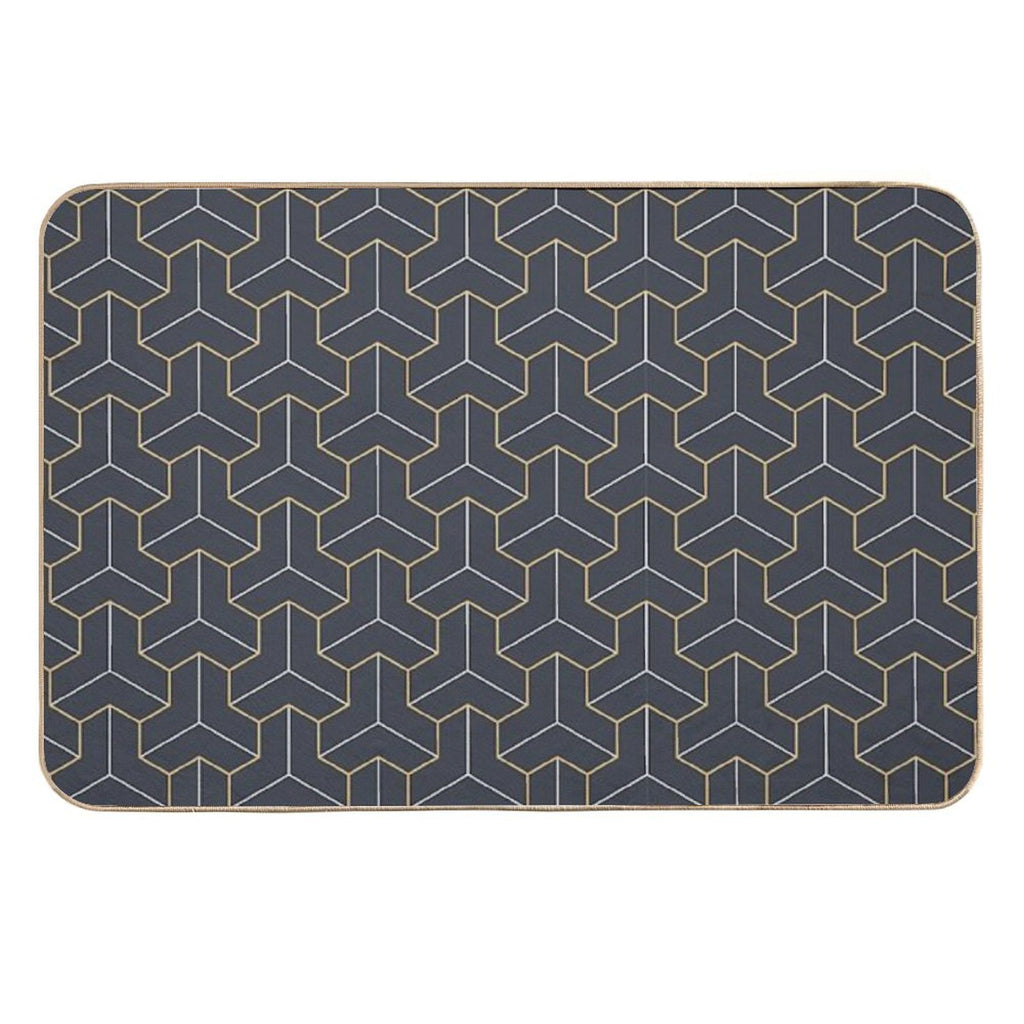 Geometric Background with Triple Hexagonal Elements.  Versatile Bath Mat