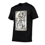 The Registered Nurse Tarot Card Skeleton RN Nursing Doctor  Ribbed Collar T-Shirt