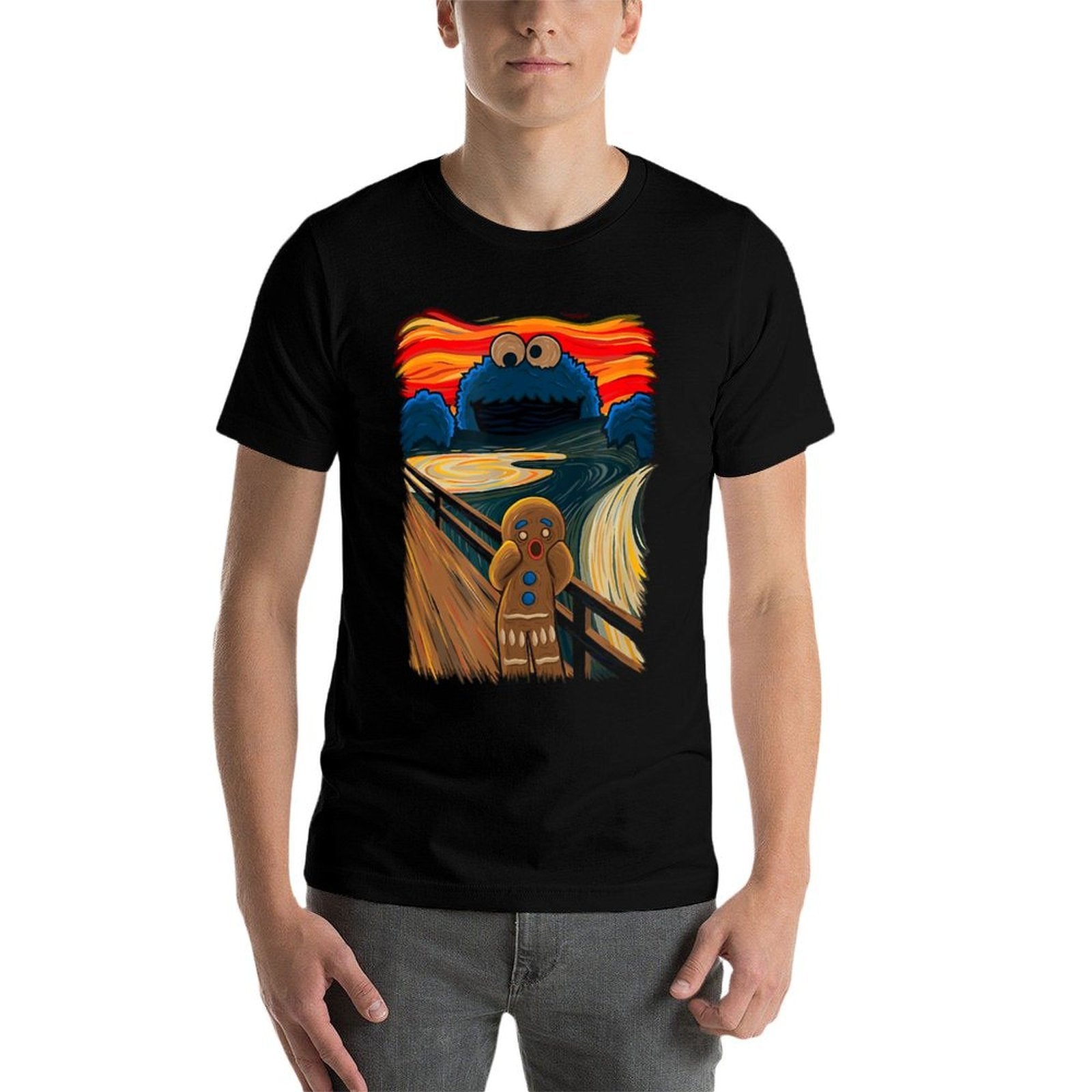 Cookie Muncher The Scream Munch Monster Joke  Eco-friendly Material T-Shirt