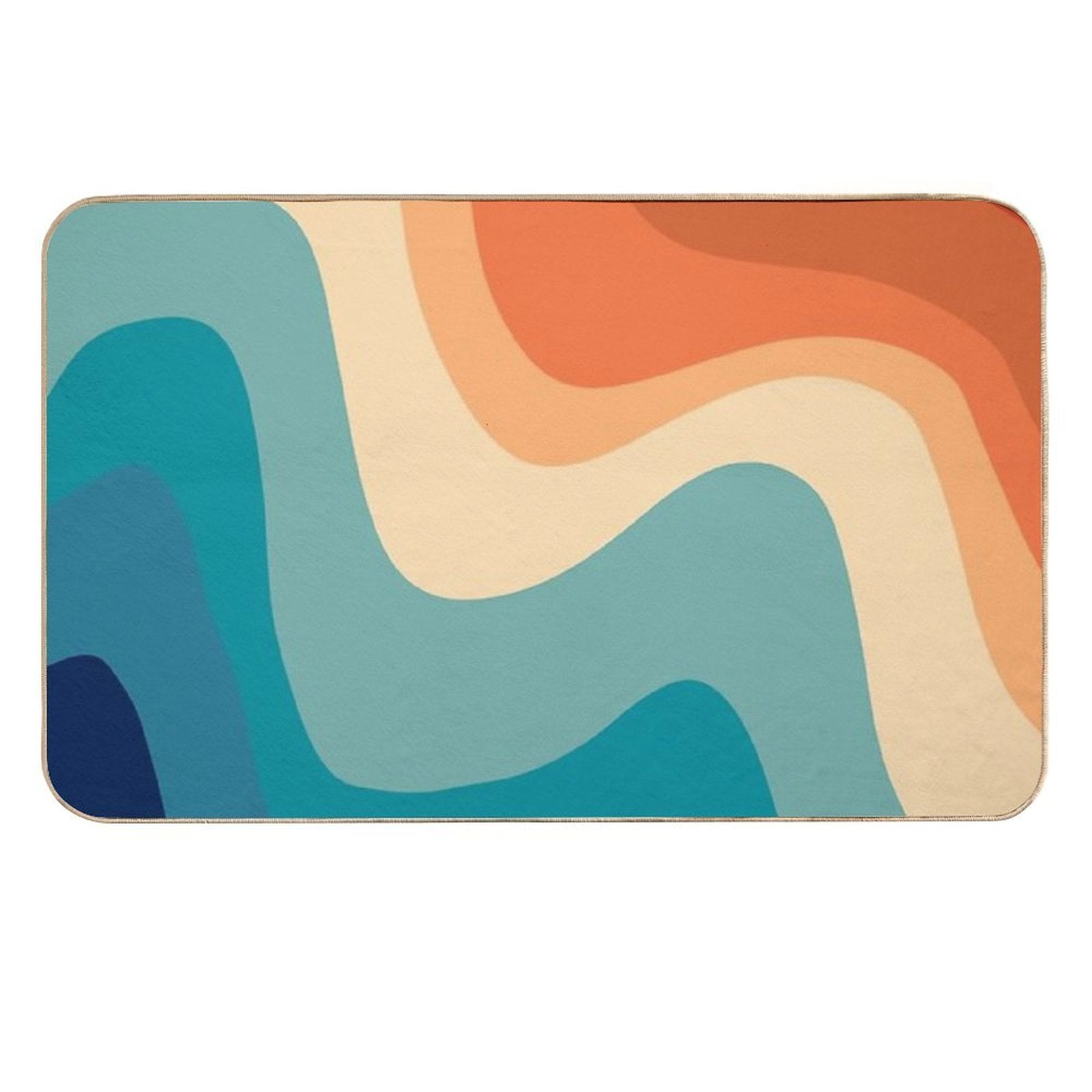 Retro Summer Swirl Wave #1 #minimal #decor #art  Rapid-Drying Bath Mat