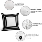 Black Velvet Soft Reinforced Edging Throw Pillow