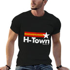 H Town Houston Texas  Heathered Texture T-Shirt