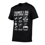 Funny Airplanes Lover Things I Do In My Spare Time Airplane  Heathered Texture T-Shirt