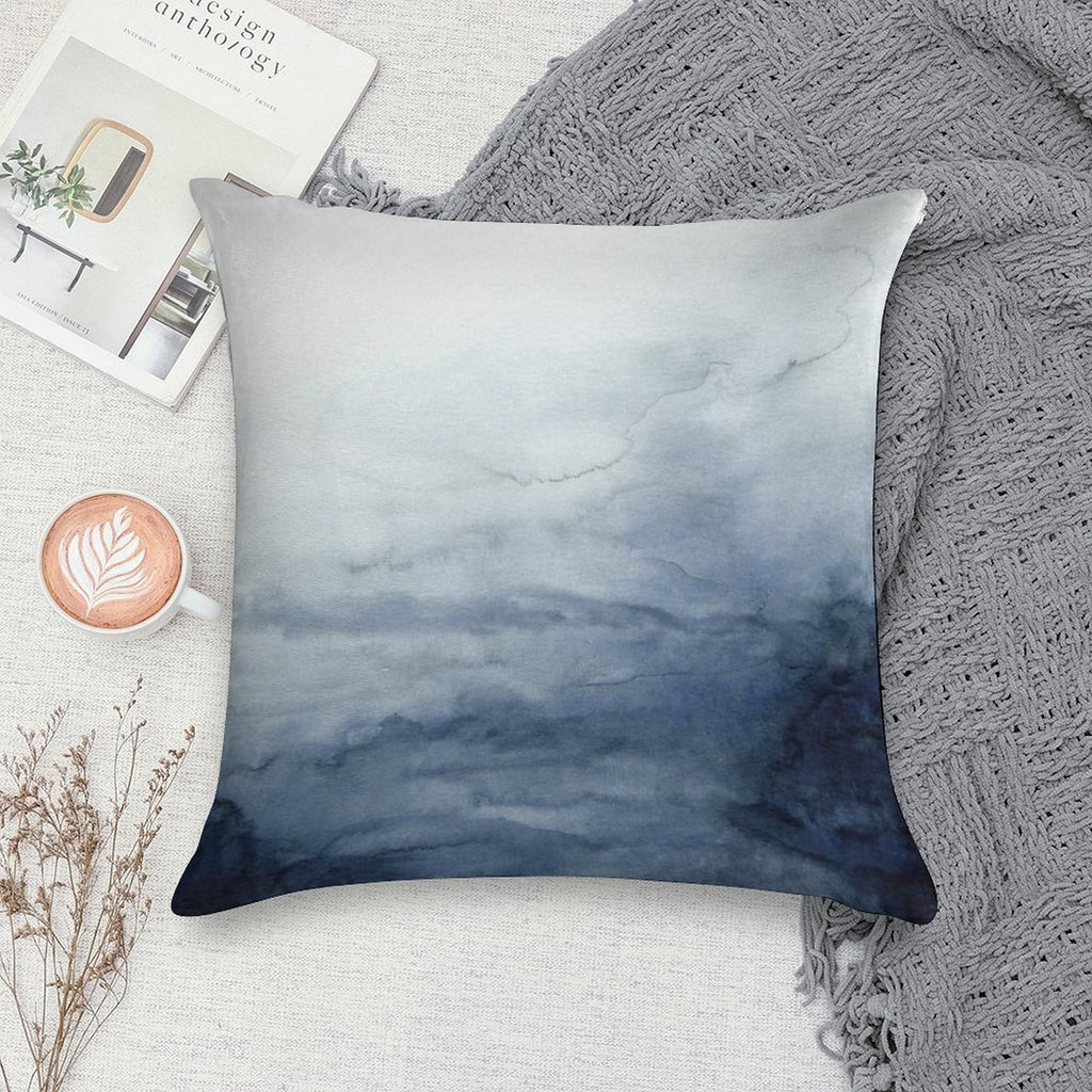 Indigo Abstract Painting  No.2 Soft Durable Construction Throw Pillow