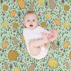 Capybaras in Green Plush Throw Blanket