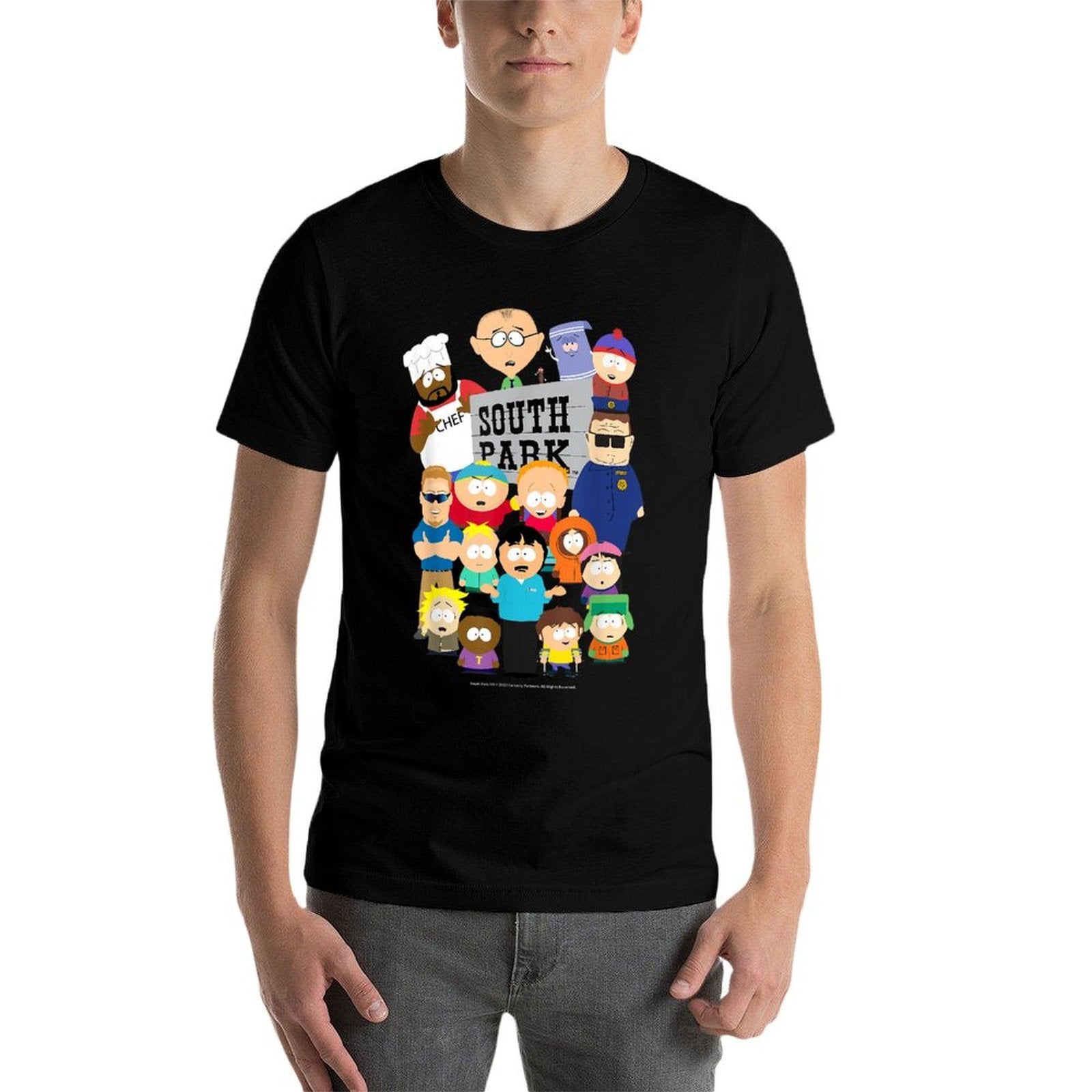 South Park Cast  Ribbed Collar T-Shirt