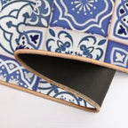 Blue Moroccan Tile Pattern  Rapid-Drying Bath Mat