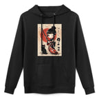 Cute Kawaii Samurai Girl with Katana Cat Japanese Anime Breathable Fabric Hoodie