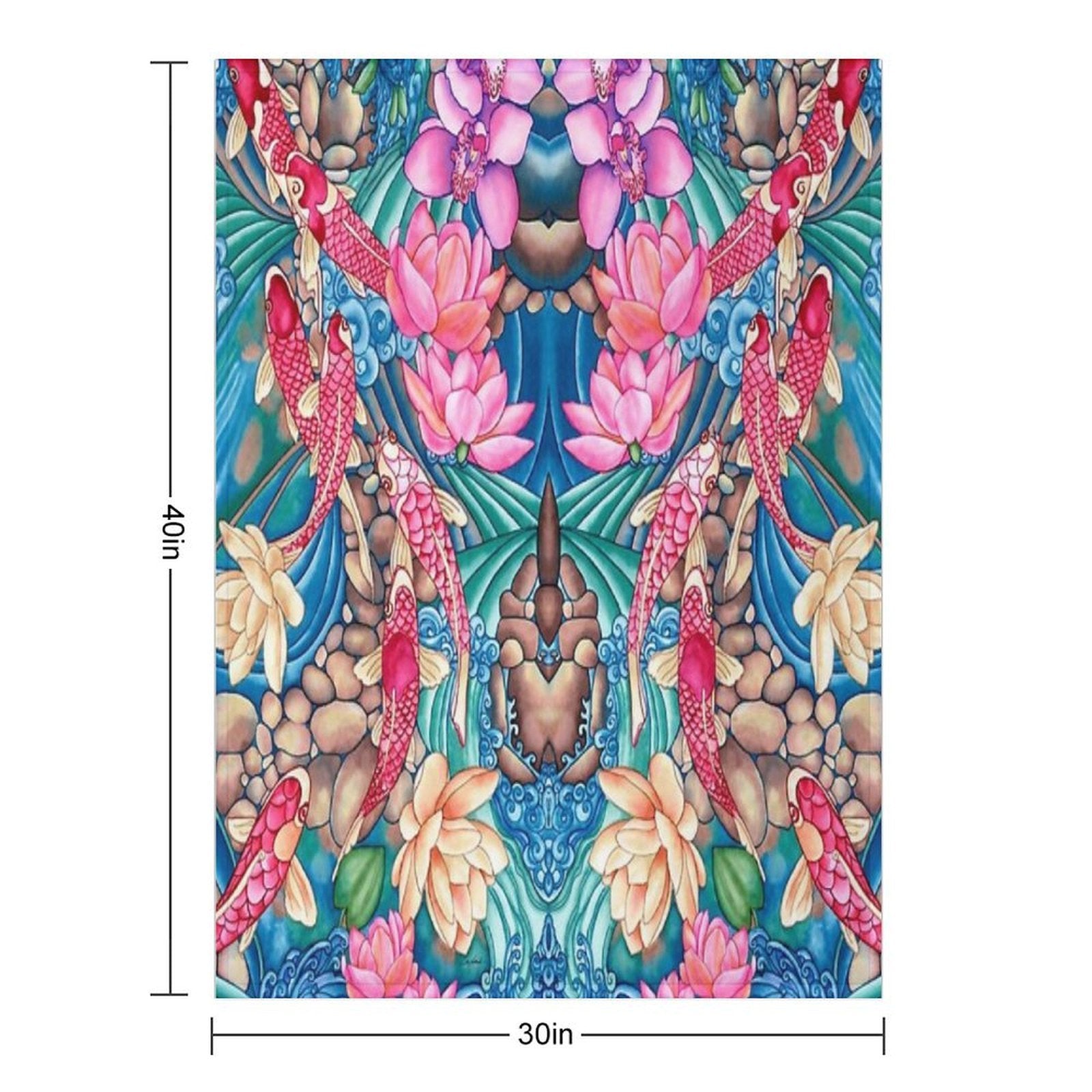 Koi Pond Shrink-resistant Throw Blanket