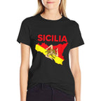 Sicilian Pride - Map of Sicily Trinacria Clothing  Moisture-wicking T-Shirt