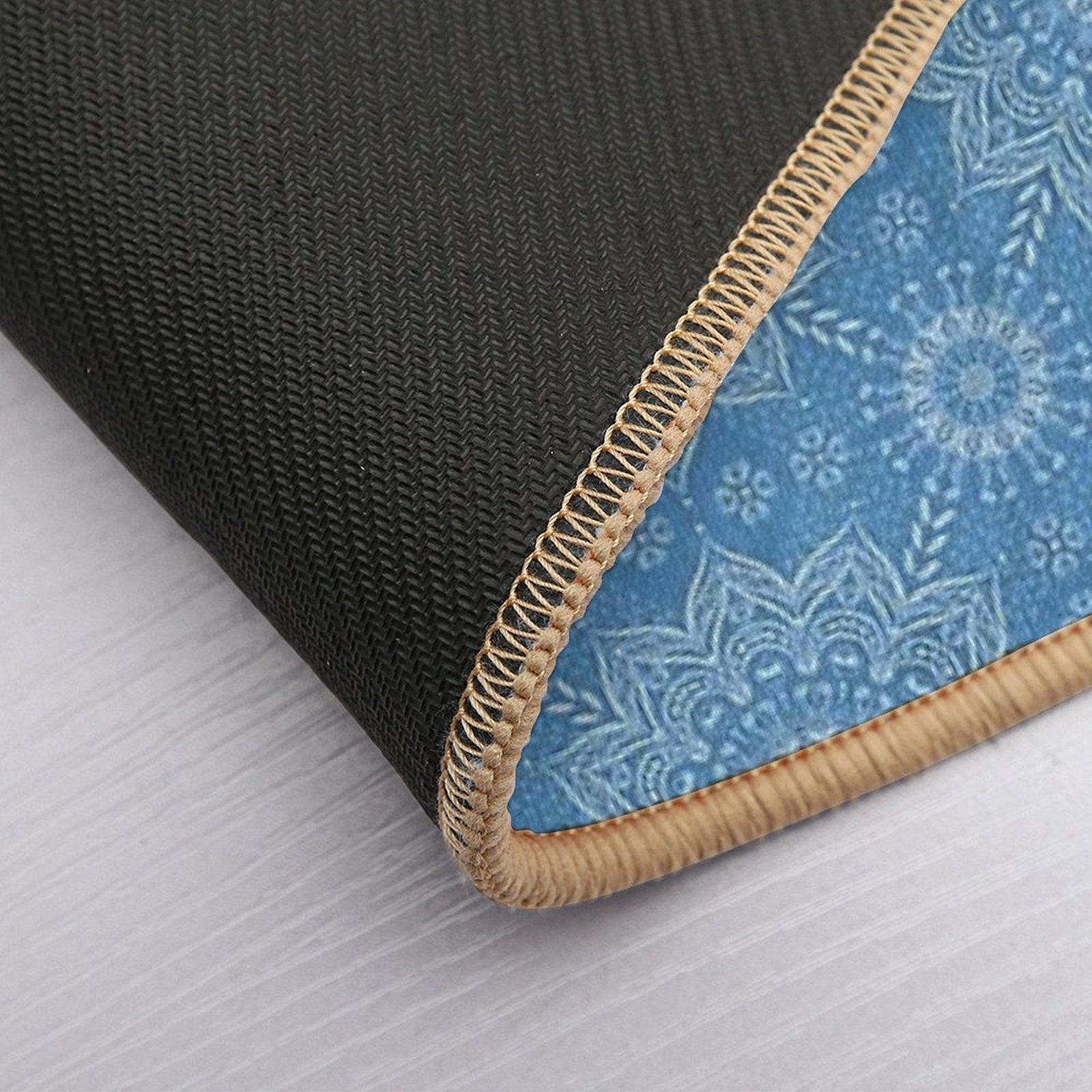 Boho Blue Elegant Mandala Pattern  Easy Maintenance Bath Mat