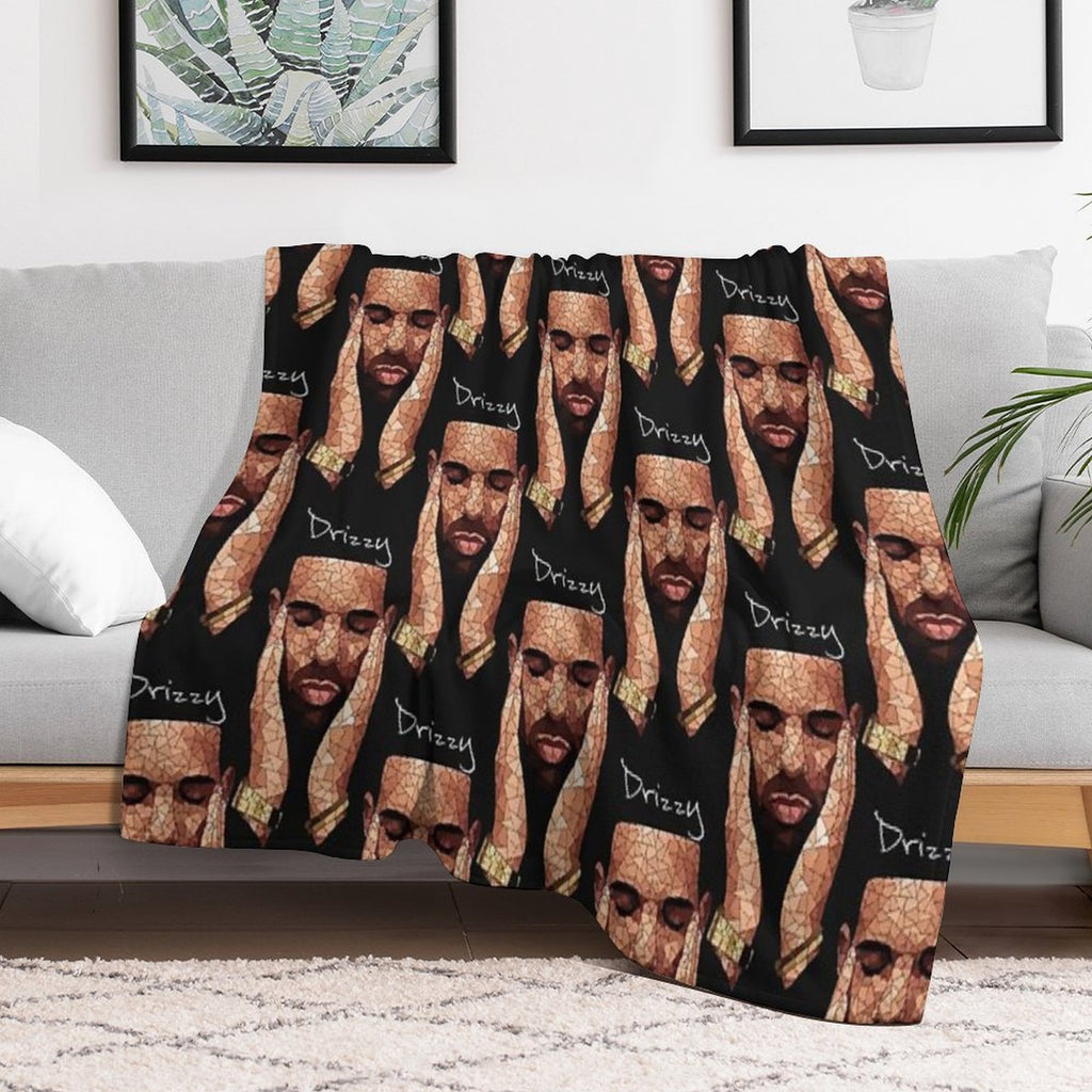 Drke Drizzy Rapper Moasiac Machine-washable Throw Blanket