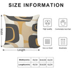 Mid Century Modern Retro Abstract Pattern Muted Charcoal And Ochre Beige Soft Bedroom Essential Throw Pillow