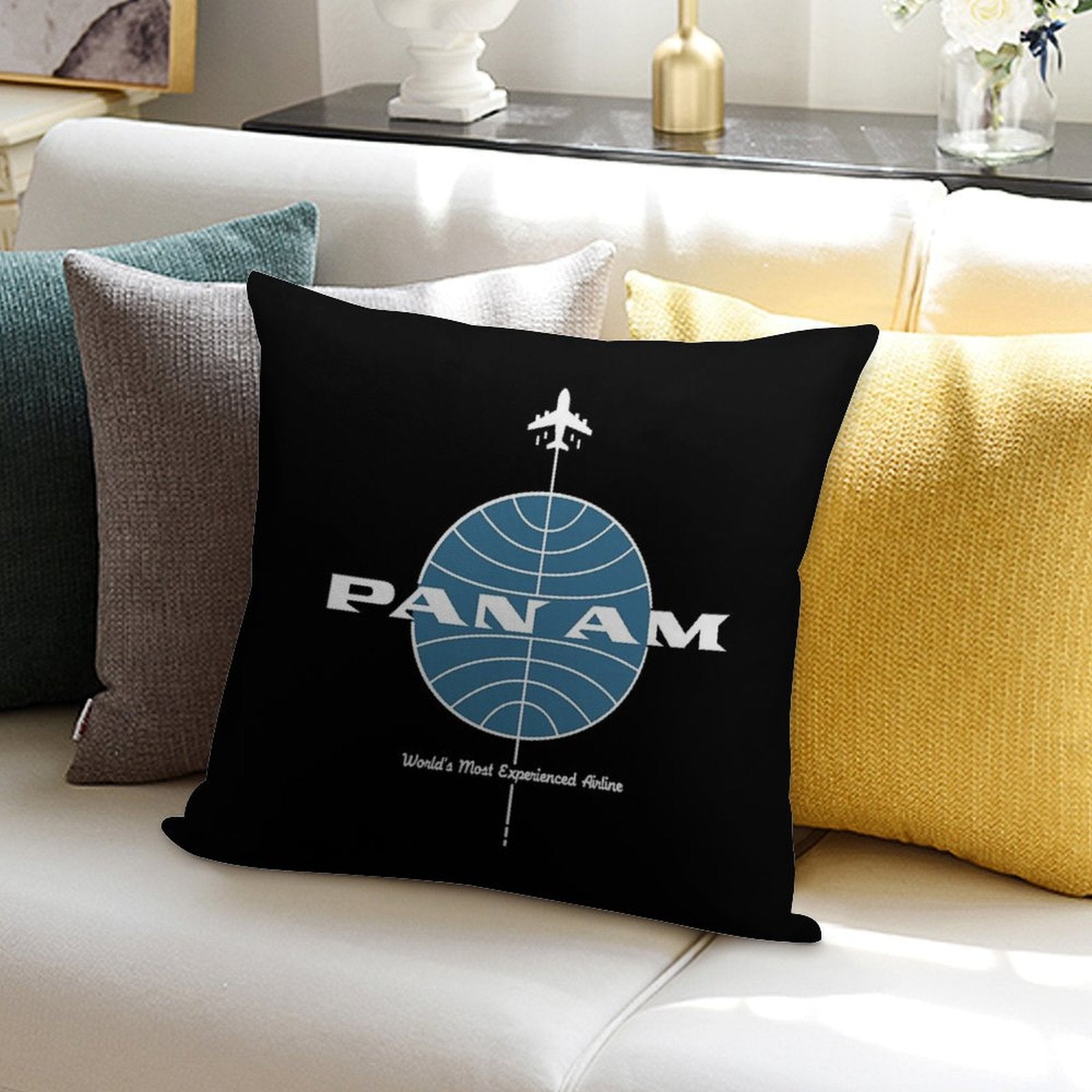 Pan American World Airways Pan Am Soft Washable Throw Pillow