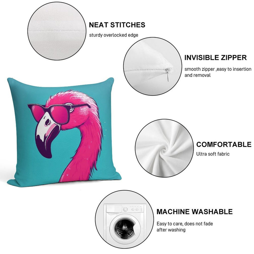 Hot Pink Flamingo Soft Ultra-Soft Texture Throw Pillow
