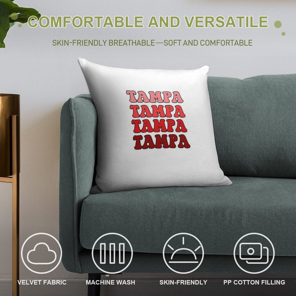 U Tampa Gradient Text Soft Shrink-Resistant Throw Pillow