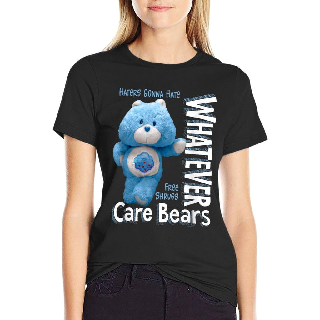 Care Bears Whatever Grumpy Bear Toy Cute Cartoon  Ribbed Collar T-Shirt