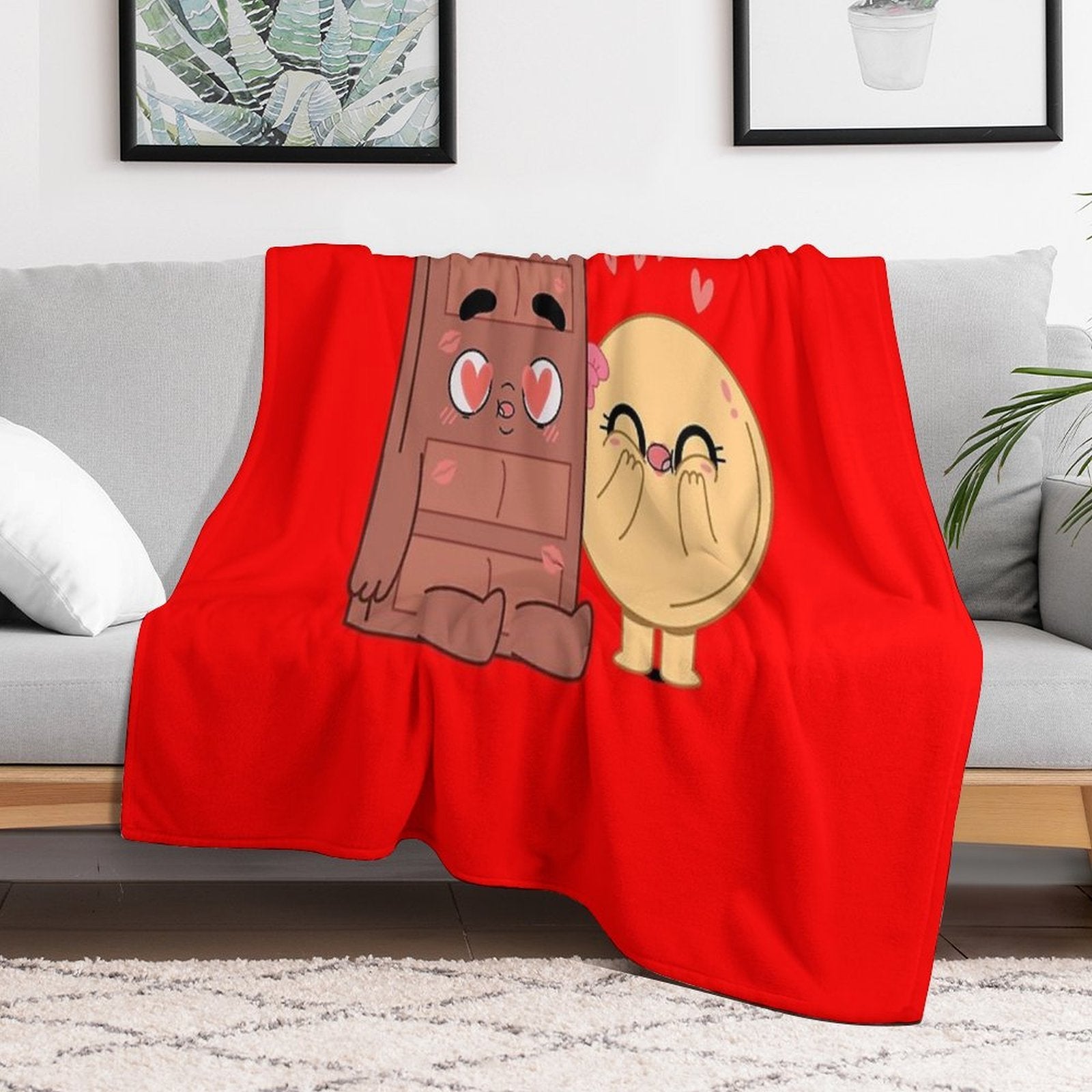 Choco And Pancake Couples Love Shrink-resistant Throw Blanket