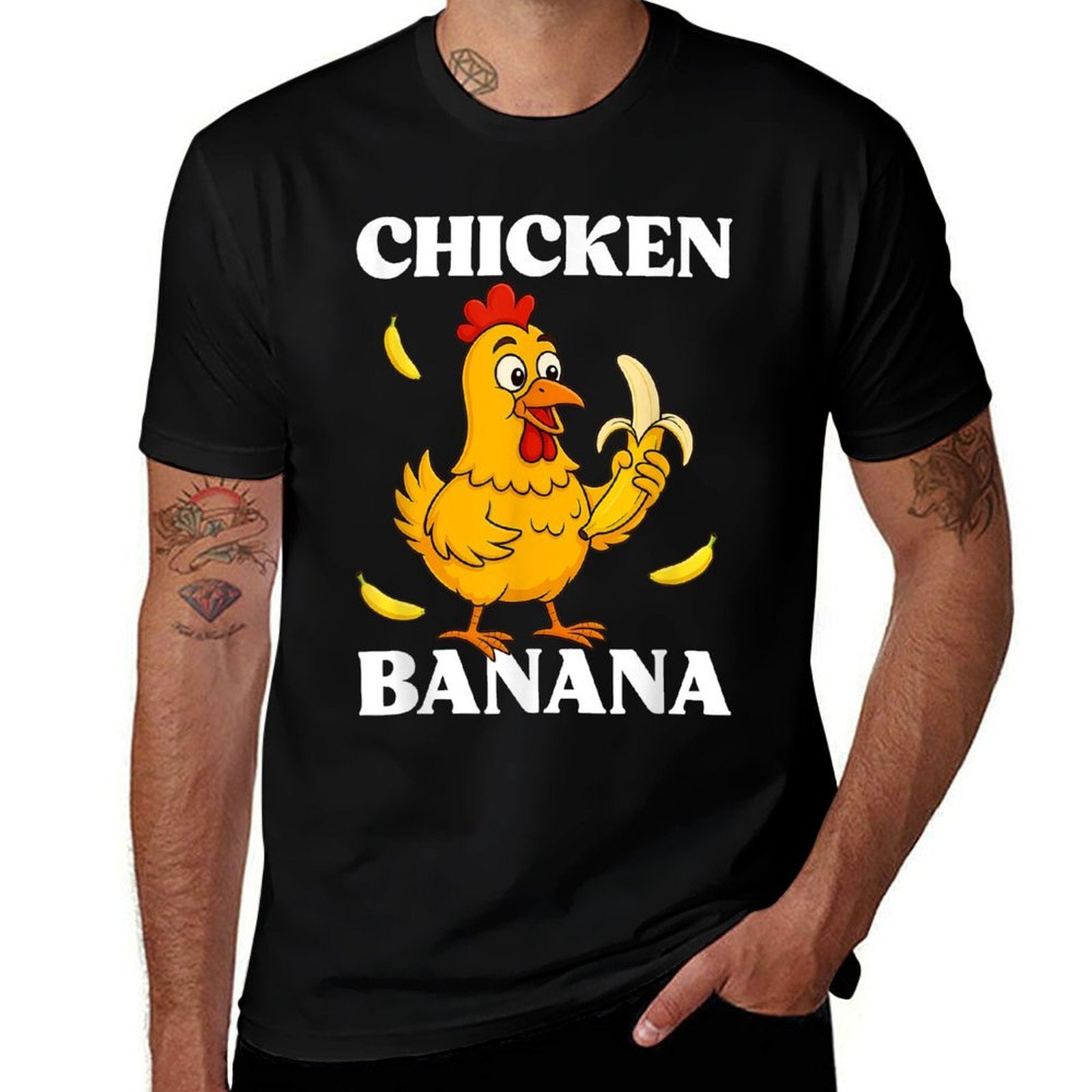 Chicken Banana Meme Cartoon Humor  Tagless Design T-Shirt