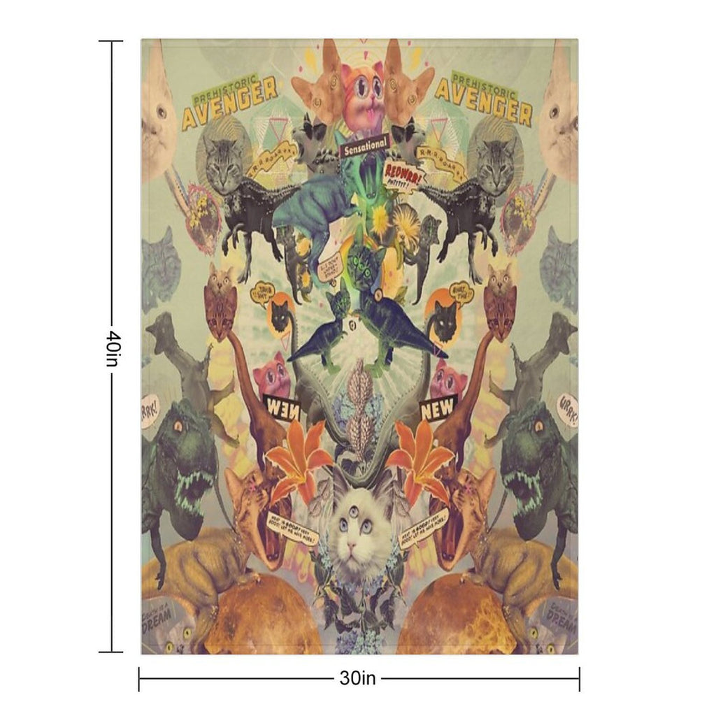 Meowosaurus Lightweight Throw Blanket