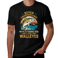 Angler Fisherman Never Underestimate A Man Walleye Fishing  Quick-drying T-Shirt