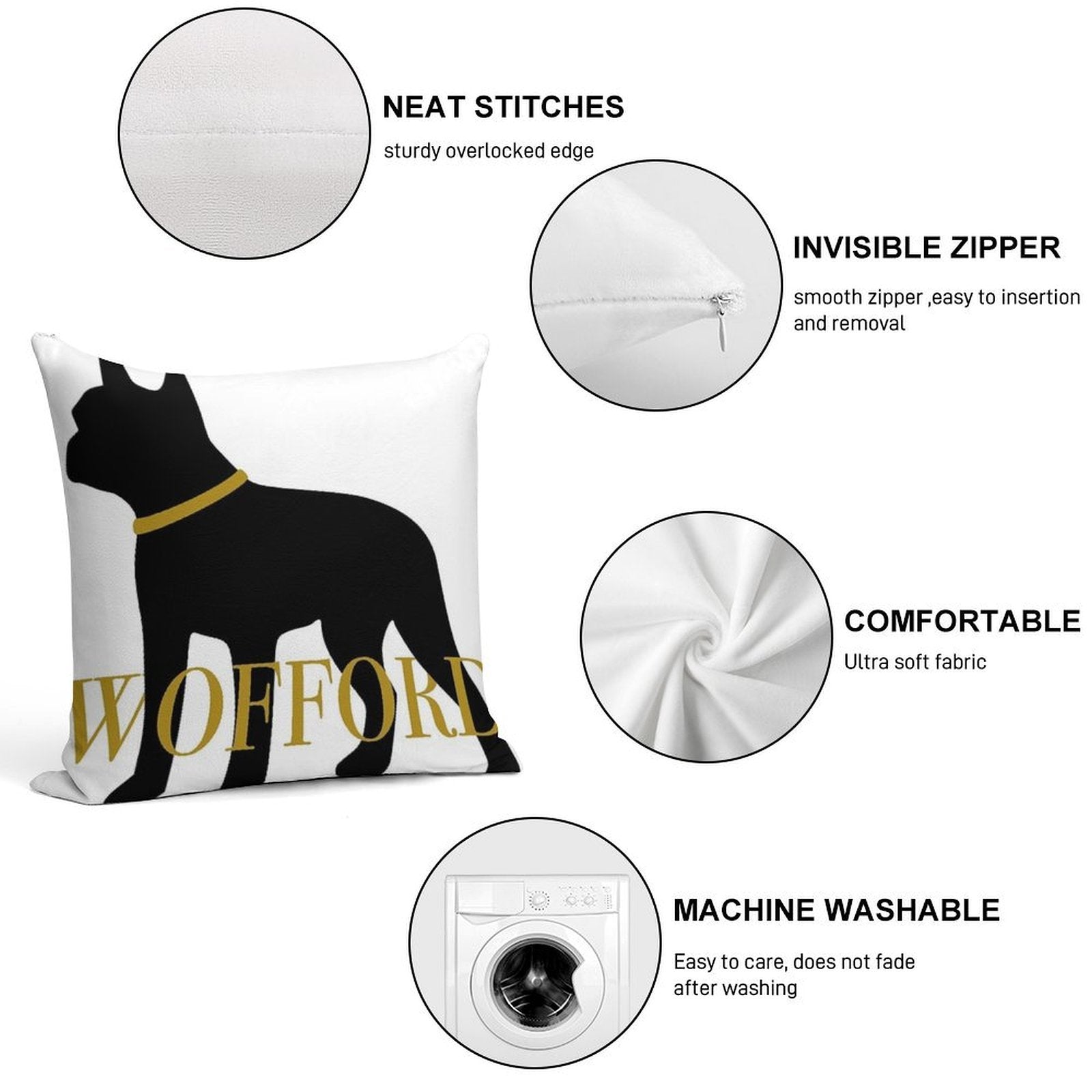 The Wofford Will Soft Skin-Friendly Throw Pillow