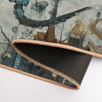 Surreal Vintage Fantasy Steampunk Octopus  Anti-Trip Bath Mat