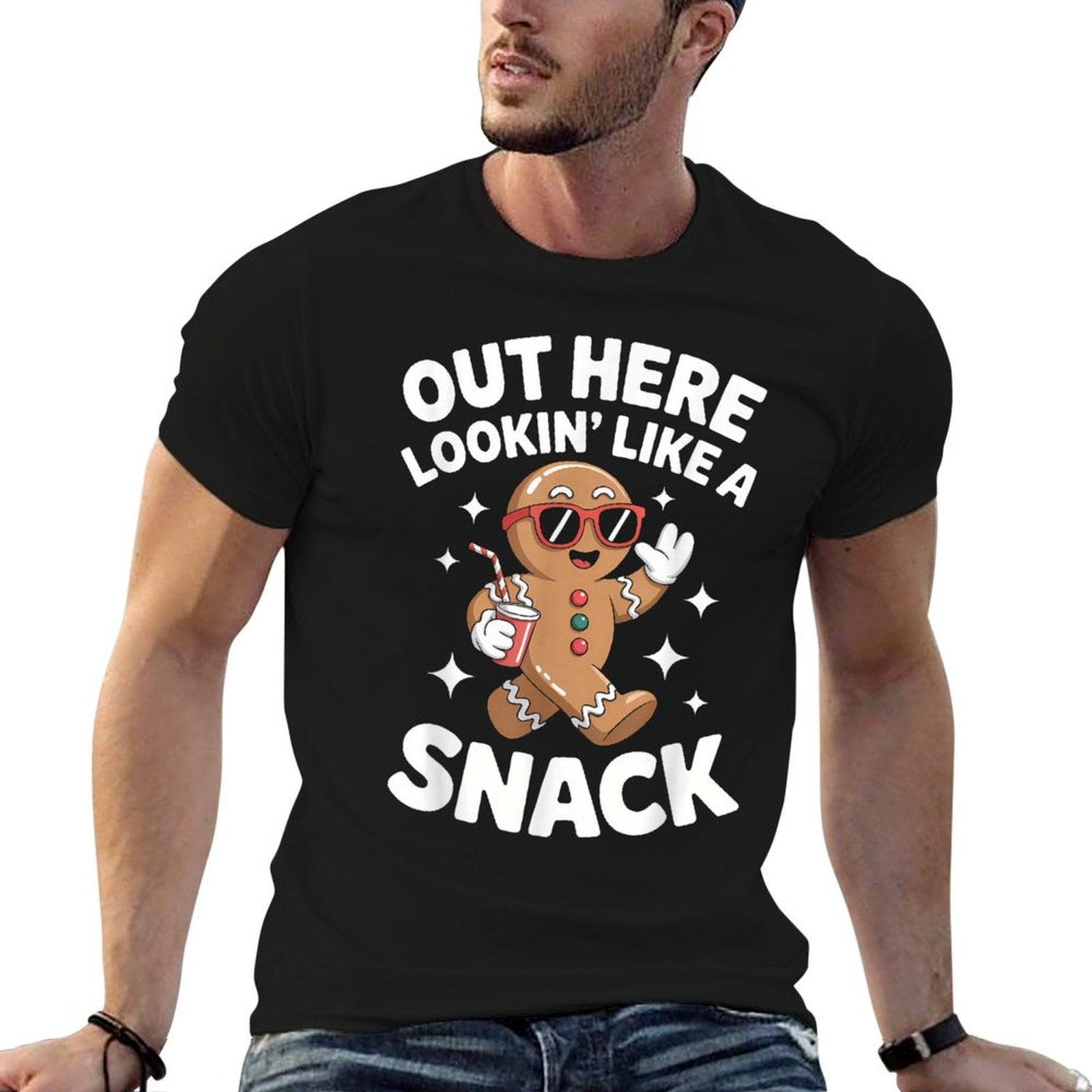 Out Here Looking Like A Snack Gingerbread Man Christmas  Relaxed-fit T-Shirt