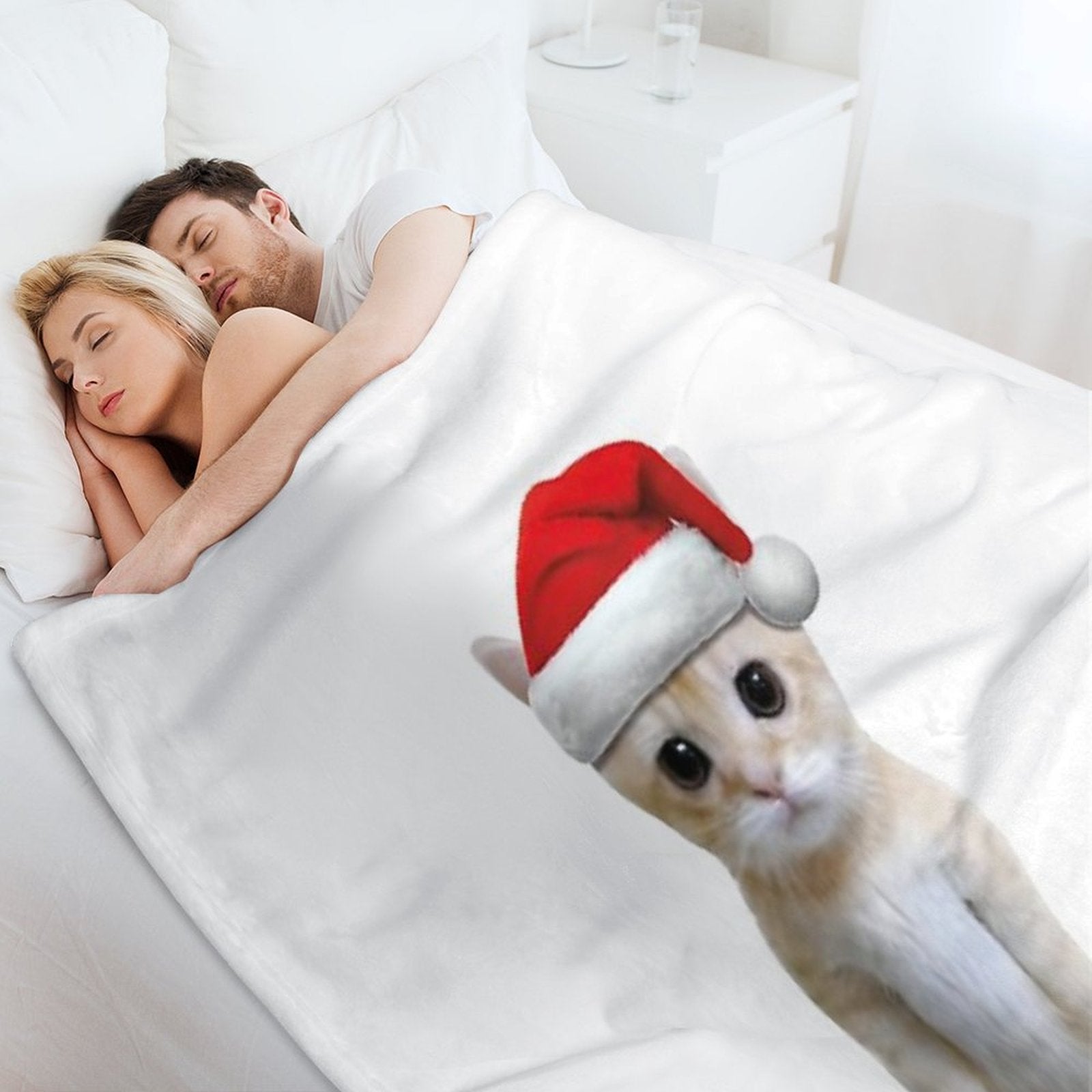 Christmas El Gato Cat Compact Throw Blanket