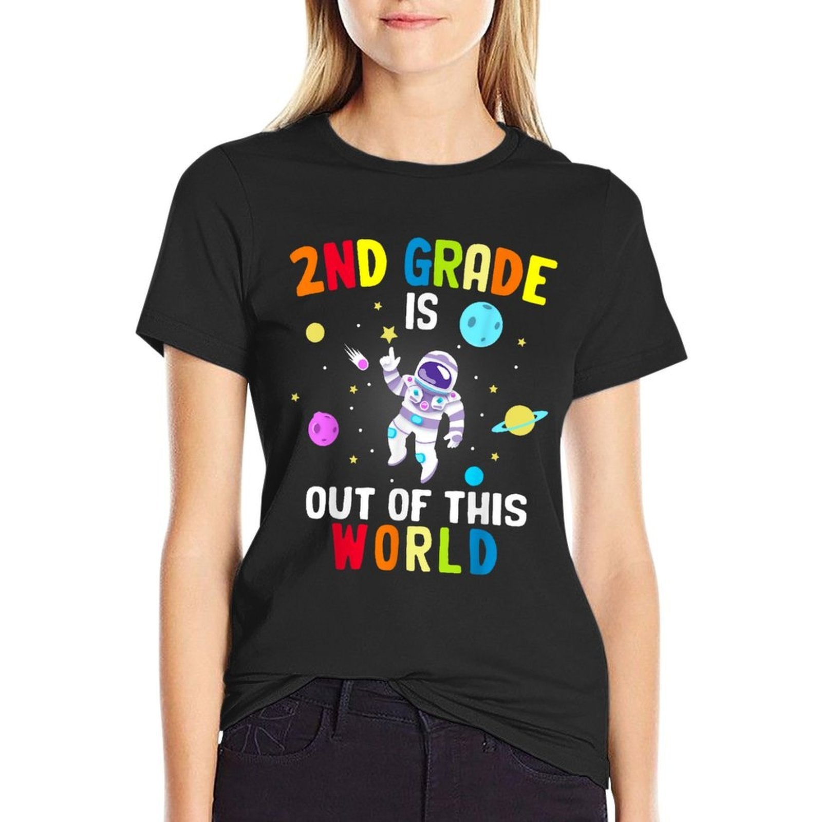 2nd Grade Is Out of This World Cool Astronaut Outer Space  Vintage-inspired T-Shirt
