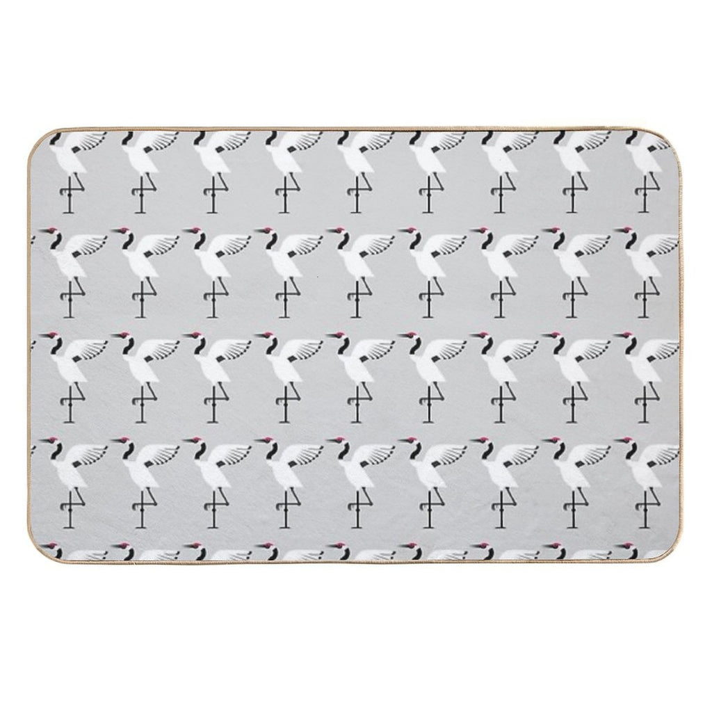 Minimal Red-crowned Crane (Grus Japonensis)  Rapid-Drying Bath Mat