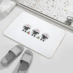 Christmas Sheep Trio With Wool - Shelby  Toxin-Free Bath Mat