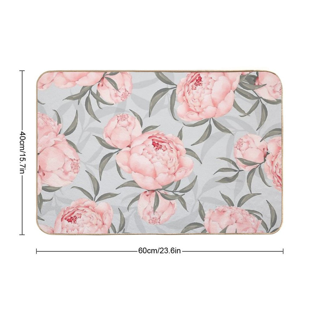 Peony on Spring Vibes  Anti-Trip Bath Mat