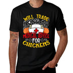 Will Trade Medical Advice For Chickens Funny Nurse  Oversized Silhouette T-Shirt