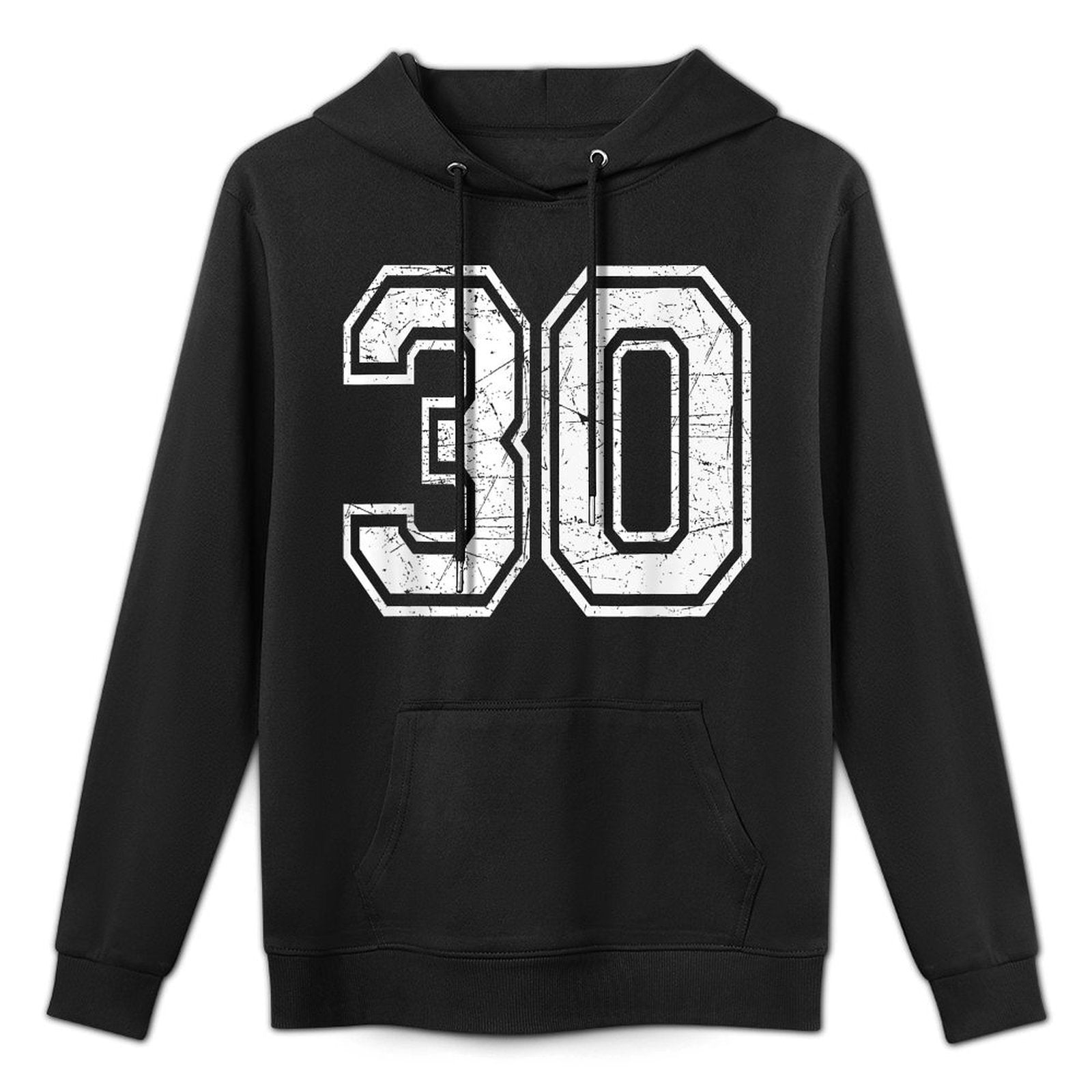 Number 30 Varsity Sports Team Jersey 30th Birthday Durable Construction Hoodie