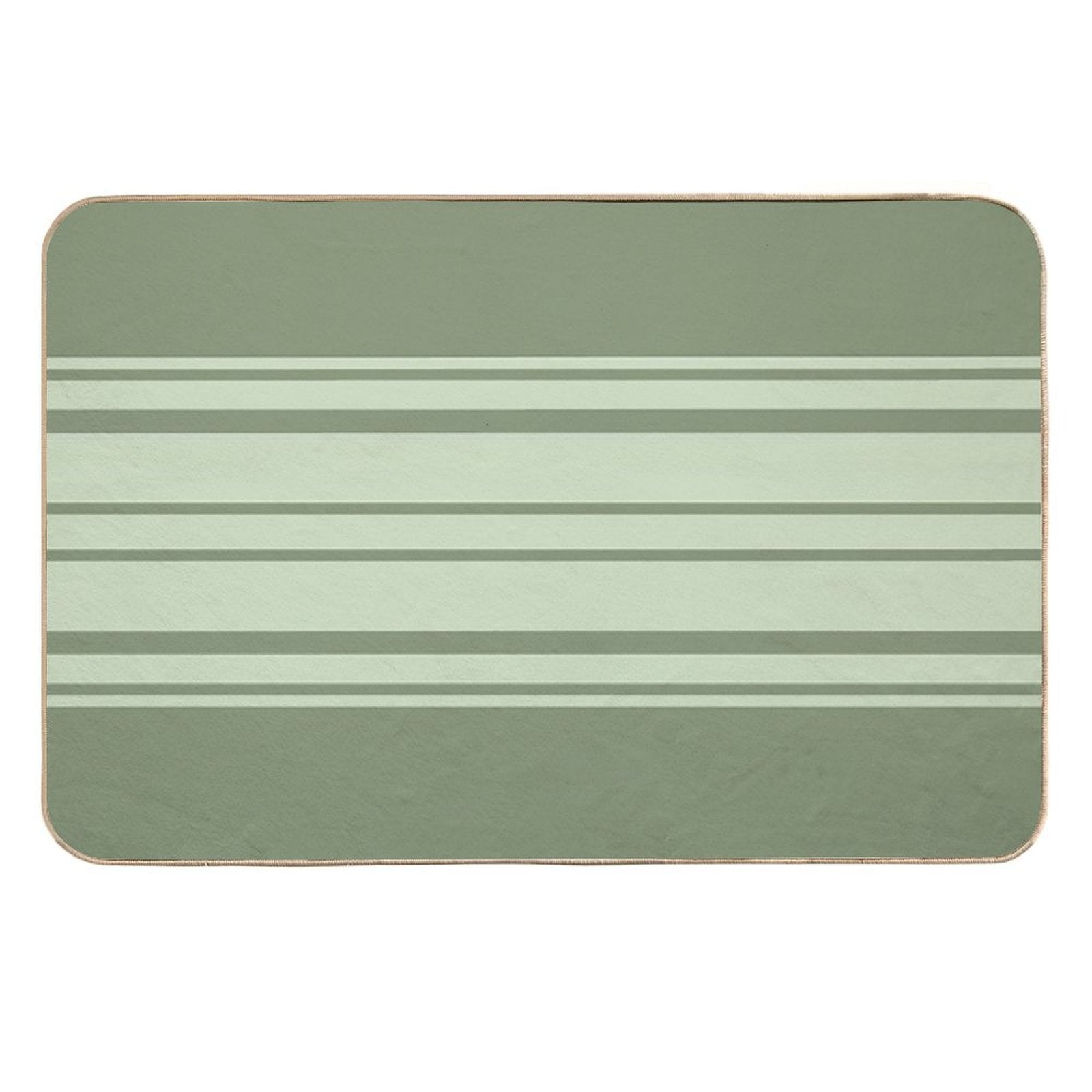 Simple Horizontal Stripes Design - Green  High-Traffic Bath Mat