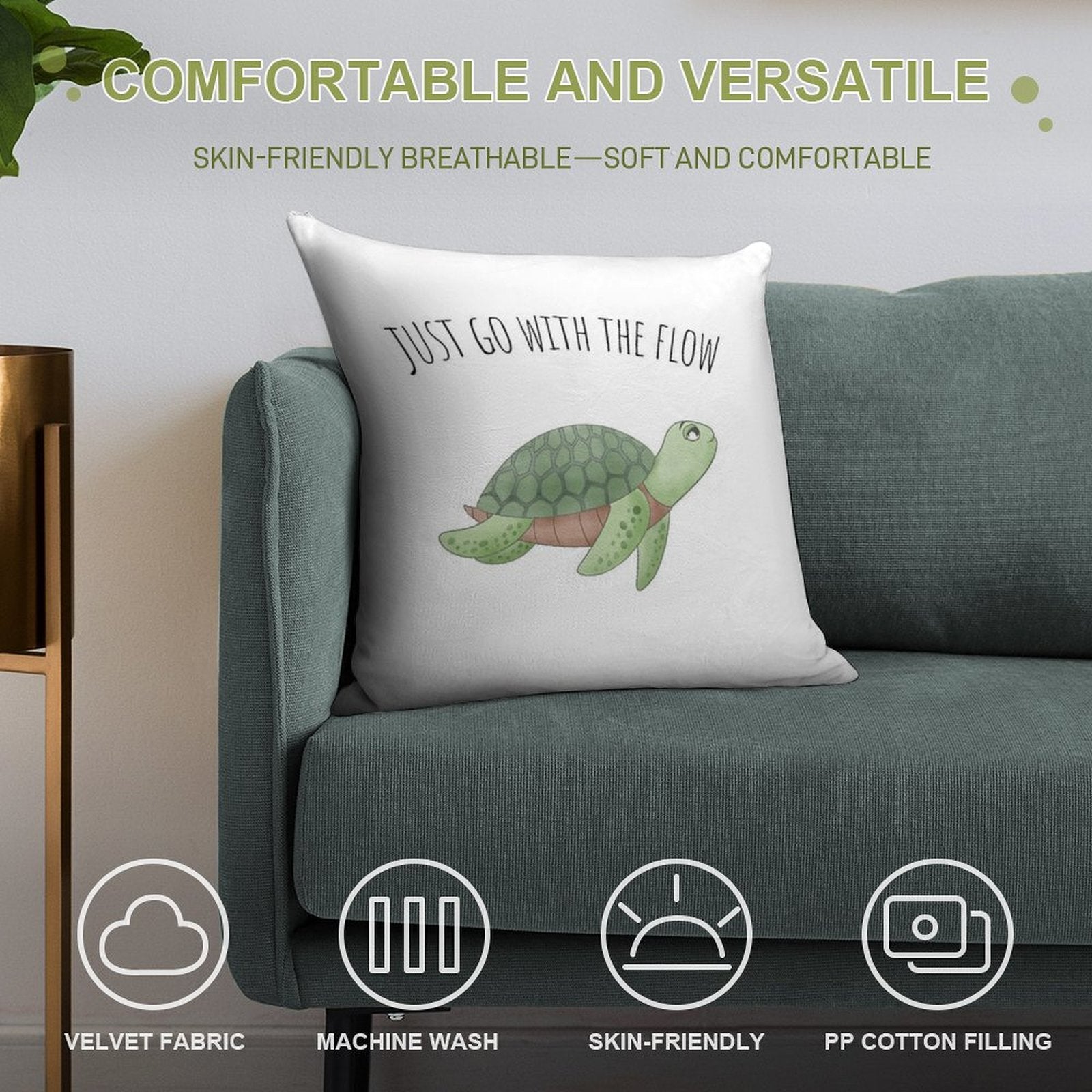 Just Go with The Flow Soft Style Accent Throw Pillow